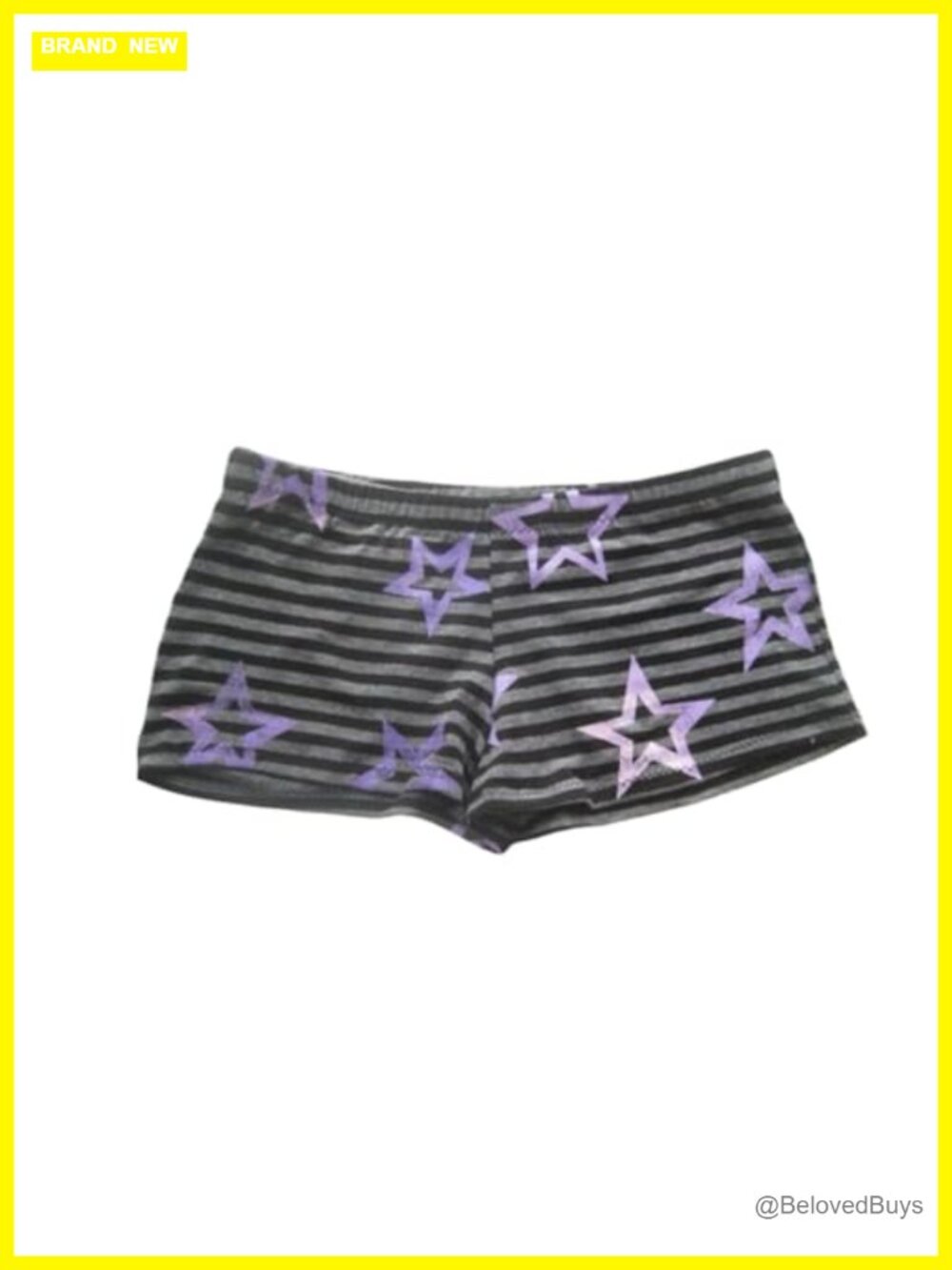 Women's Striped Star Mini Shorts Low Rise Y2K Emo Grunge Micro Shorts